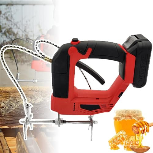 DPLWJPP Elektrischer Bienenschüttler,Vibrationsmaschine Zum Entfernen Der Bienenzucht,Handheld Wireless Bee Shaker,Wiederaufladbare Kabellose Imkereiausrüstung,Red-2batteries