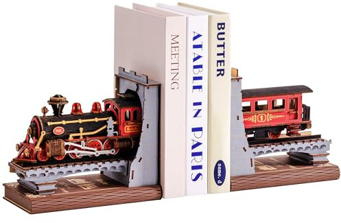 Rolife Book Nook for Adults Century Train Booknook Diorama Kit Bookshelf Decoration Birthday Gift for Children and Adults