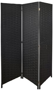 HERSIG - Biombo Separador Espacios | Paraban 3 Hojas Negro - 180cm