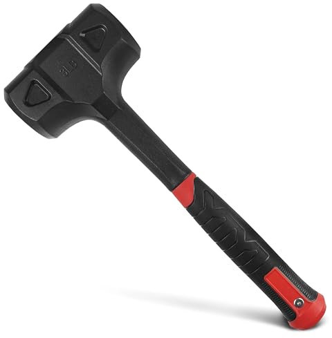 YIYITOOLS 3LB Dead‑Blow Hammer, One‑Piece Forged Carbon Steel Construction