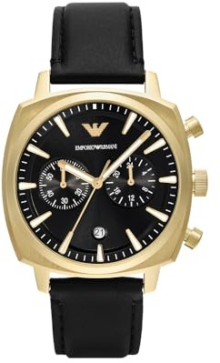 Emporio Armani Montre Homme, Mouvement Quartz Chronographe et Boîtier 40mm Avec Bracelet Acier Inoxydable ou Cuir
