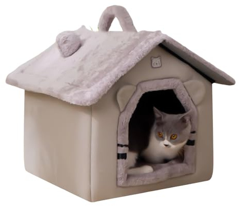 Cama Para Gatos Tienda De Dormir Acolchada Y Cálida Con Alfombra