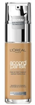 L'Oréal Paris - Fond de Teint Fluide - Hydratation 24H - Formule à l'Acide Hyaluronique - Tous les Types de Peaux - Accord Parfait - Teinte : Beige Crème (3.N) - 30 ml