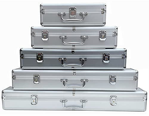 ECI Aluminium-Koffer Alu-Box länglich leer (LxBxH) 30-70 x 10 x 10 cm Messinstrumente Werkzeug (50 cm), Silber