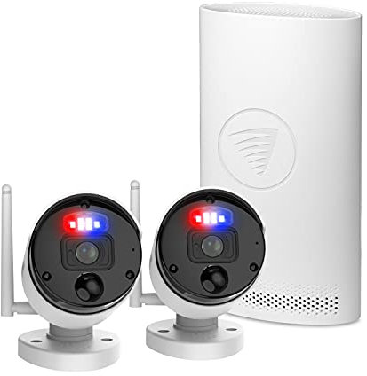 Swann SecureAlert Wi-Fi NVR Security System with 1TB HDD, 2 Camera 8 Channel, 4K Ultra HD, Indoor Outdoor, Colour Night Vision, Heat & Motion Detection, Flashing Lights, Spotlights & Sirens, 800KH2