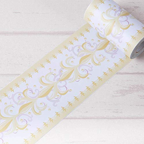 Dostear Bordi Greche Pannelli Adesivi Bordo Adesivo per Pareti Striscia Adesiva Muro Decorativa Greca Adesiva per Parete foglie gialle 10 X 1000CM