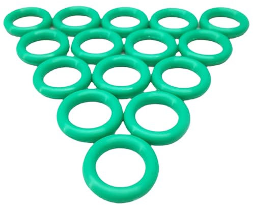 MACHSWON 50 Pcs Fluorine Rubber O-Rings Gasket Rubber Washer Round Sealing Ring 16mm OD 11mm ID 2.5mm Width FKM Gasket Rings Seal Grommets Green