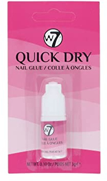 W7 Quick Dry Nail Glue, 3g (Tube, Non Toxic, Artificial Nails Adhering, 2ml)