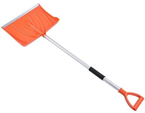 Wakects Pala de nieve para coche, pala de nieve ergonómica, diseño desmontable de aluminio, pala de hielo para nieve de invierno con mango en forma de D para coches, camiones, camping y actividades al