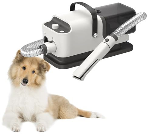 HCAUYNN Aspirapolvere per Toelettatura Cani, Strumento per La Rimozione dei Peli di Animali Domestici, Rumore Minimo ≤65 Db, Kit per Toelettatura Cani 20000Pa per La Toelettatura