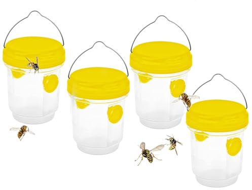 PZCC Piege Frelon Asiatique,Piege A Guepes Et Frelons Exterieur À Suspendre,Kit Piege A Frelon pour Bouteille Plastique Interieur, Piege Moustique, Mouche, Moucheron (4PC)