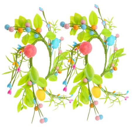 UKCOCO 2pezzi Decorazione Pasquale Per Candele Primaverili Ghirlanda Uova Artificiali Bomboniere Per Feste Accessori Per Arredamento in Fattoria e