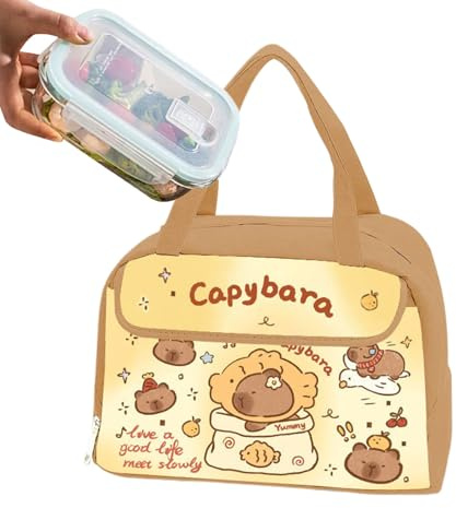 Boîte à lunch Capybara avec poche thermique | Boîte à lunch pour le travail scolaire Randonnée de voyage et vie quotidienne | Conteneur de nourriture pour enfant Femmes masculines Camping Camping Out