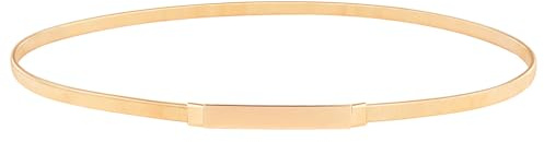 Alaoo Cinturón Elástico de Metal,Cinturón Elástico Metal Delgado para Mujer para con Hebilla Planamujer,Cinturón Dorado Elástico para Vestidos,Faldas,Monos, Accesorio Elástico y Elegante,83 CM
