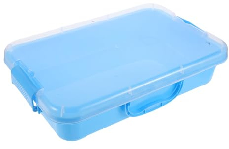 Hohopeti Medium Kids Sandbox Lid and Molds, Plastic Storage Box for Indoor and Outdoor Garden Play, Creative Travel Sand Toy for Children