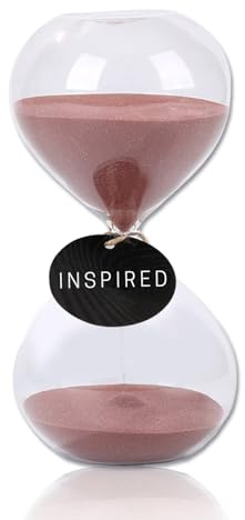 GNEGNI LIFE Reloj de arena mullido con forma de abombado, reloj de arena de 60 minutos, arena marrón, relojes de arena decorativos de cristal, 1 hora - reloj de arena grande para el hogar, escritorio