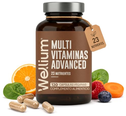 Multivitaminas Advanced 23 Nutrientes en 1 Cápsula por dia, 120 Cáps - Wellium
