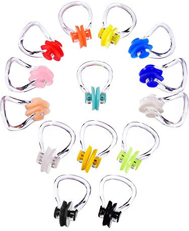 Hicarer 14 Stück Nase Clip Schwimmen Nase Plug Swim Nasenschutz für Schwimmen, 14 Farben (14 Colors)