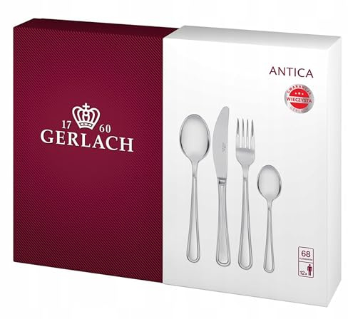 Set di Posate da Gerlach Matt Antica, Acciaio Inox, Argento, 50 x 37 x 10 cm, 68 unità