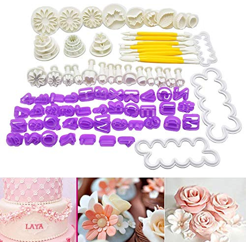 84 st fondant skärverktygsset – gör-det-själv tårtdekoration skärare glasyr sockerverktyg kit – för tårtdekoration, fondant, sockerhantverk