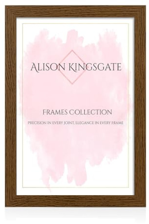 Alison Kingsgate Modern Dark Oak Picture Frame for Photos & Posters - A1 | Engineered Wood, Shatterproof Perspex Front, Ideal for Wall Art Display, Documents, Certificate & Home Décor