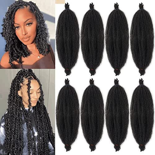 Xtrend - Lot de 8 paquets de cheveux afro torsadés pré-séparés pour fausses dreadlocks - Cheveux synthétiques - Noir naturel - 50,8 cm - 1B#