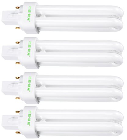 Ruilogod Lampadina PL-C G24-D 4000K bianco caldo bianco doppio u tube ac 220v 13w 4pcs