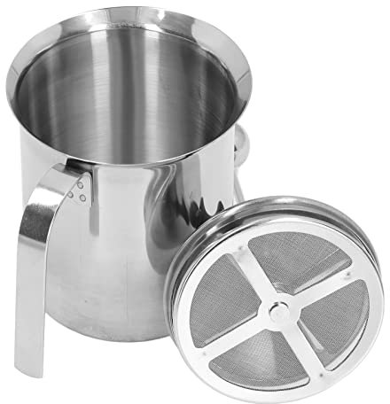 800ML Crema Latte Manuale Doppio Strato Iniaio Inox Schiuma Latte Pompa A Mano Ugello Cappuccino Latte Caffè Schiuma Brocca con Manico Montalatte Palmare per Cucina