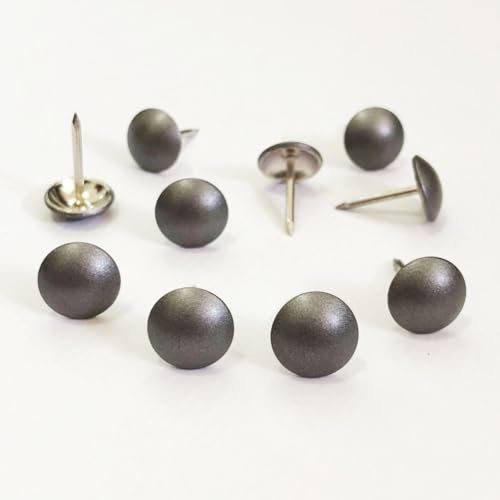 Let's Decorate 200 Stück Polsternägel, D11 mm, Mattgrau, Dekorative Nägel für Sofa, Möbel, Metall, Reißnägel, Heim-DIY-Köpfe, Eisen, Modern, Minimalistisch