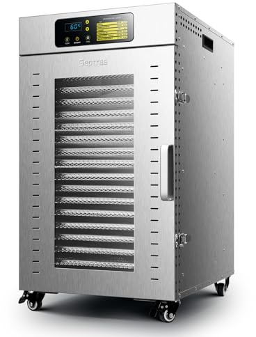 Septree Commercial Food Dehydrator 18 Trays, 2000W Large Capacity 34.42ft² Food Dryer Machine for Jerky, Meat, Fruit, Herbs, Full Stainless Steel Industrial Dehydrater Biltong Maker