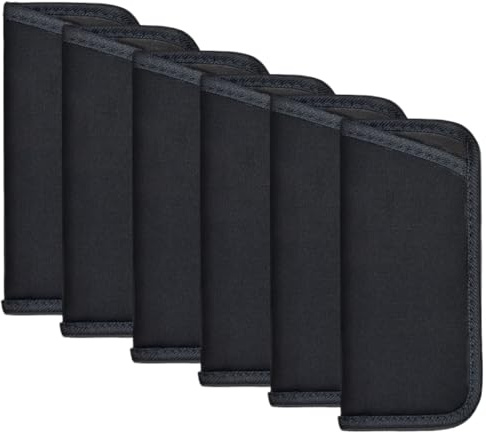 Lucornky 6 Pack Sunglasses Pouch Soft Slim Glasses Slip in Glasses Sleeve Black Eye glasses Pouch Bag