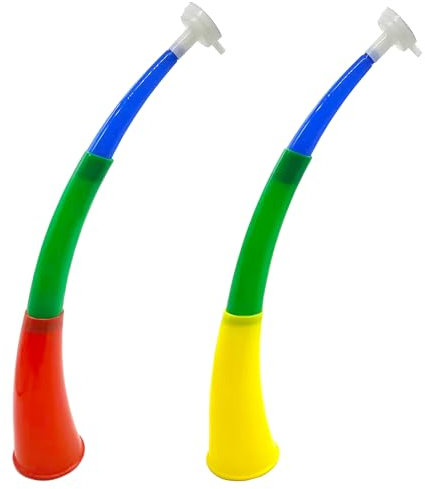 Niuhong 2 Pcs Vuvuzela Tröte Laut Fussball Fanfare Sehr Lautes Krachmacher Horn Plastik Trompeten Lautstark Fussball Fan Trompete Geräuschmacher Hörner Cheerleading Trompete Spielen (Stil A)