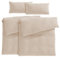 Pure Label Musselin Bettwäsche 135x200 4-teilig bestehend aus Bettbezug 135 x 200 cm 2er Set, Kissenbezug 40x80 cm 2er Set aus Baumwolle - Traumhaft kuschelige Bettwäsche-Sets in beige