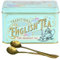 Tea for Two Traditional Tin Containing English Breakfast Teabags x 40 and 2 Gold Flower Design Spoons