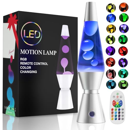 AONESY Lámpara de Lava, Lámparas de Lava para el Alivio del Estrés y Relajación, Lámpara Retro de Decoración del Hogar, Lámpara de Lava de 17 Cambios de Color Grande con Control Remoto para Adultos y