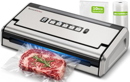 Bonsenkitchen Macchina Sottovuoto Alimenti, Sigillatura Larga Antigocciaaio