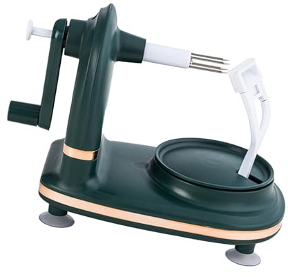 TARSHYRY Pelamele Manuale con Design Rotante in Acciaio Inossidabile per Frutta e Agrumi, Include 2 Teste di Taglio Extra Strumento Compatto per la Preparazione della per Affettare Pere e Arance