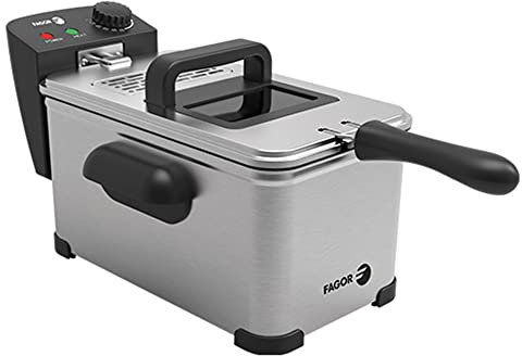 FAGOR Freidora Eléctrica Modelo PRO de 3 Litros y 2.000W. Fabricada en Acero Inoxidable. Cubeta Desmontable apta para Lavavajillas