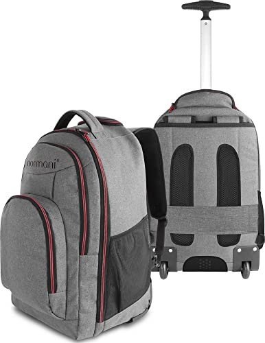 normani Rucksack mit Trolleyfunktion - 30 Liter Volumen Rucksacktrolley zum ziehen mit Laptopfach für Schule, Uni, Reisen, Ausflüge oder Einkaufen Farbe Rot