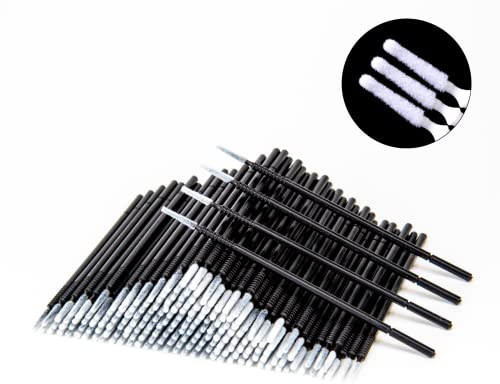 i-Laesh 200pcs Micro Brushes - Precision Microswabs for Eyelash Extensions, Lash Mascara Applicators - Ideal for Eye, Dental, Lashes, Brows, Personal Care - Black (Replacement - Pro Grip)