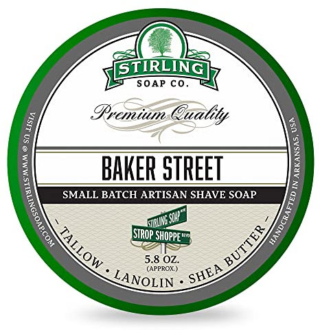 Stirling Rasierseife Baker Street 170ml - Wacholder, Bergamotte, Jasmin und Patschuli - Männer