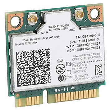 5-GHz-WLAN-Karte für PC-Laptops, für 7260ac Universal Wireless Network 2 4g + 5g Universal-Dualband-Drahtkarte 867m Bluetooth 4.0 7260ac 867mbps Netzwerkunterstützung 802.11a