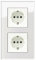 GIRA Set 2x Steckdose 418803 1x Rahmen 2-fach 021212 Esprit Glas Weiß Reinweiß glänzend