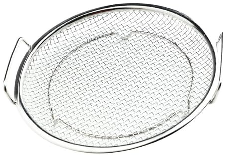 perfk Colador de drenaje para freír patatas fritas, cesta para freír platos para barbacoa, bandeja para tamizar hornear, plato de postre, escurridor para, 20cm con Orejas