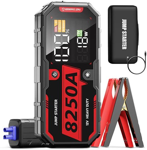 ATGFOX 8250A Jump Starter Heavy Duty Jumper Starter Portable Battery Pack (Up to 13L Gas / 10L Diesel), 24000mAh Power Bank, 12V Auto Car Truck Battery Booster Jump Box, 48-Months Stand-by Time