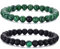 RANKEEF Perlenarmband Herren, 8 mm Perlenarmbänder Set, Stretch-Armbänder Herren, Verstellbares Schwarzes Kristall-Perlenarmband Perlen Armband Herren