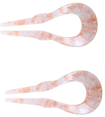 Healeved 2pezzi Fermaglio Per u Shape Acetato Accessorio Per Chignon e Acconciature Design e Ragazze