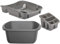 ZARVICZONIA Plastic Dish Drainer Set, Includes Cutlery Holder and Draining Tray, Grey, Gold, Black and Cream Pack 3 set (Silver Grey)