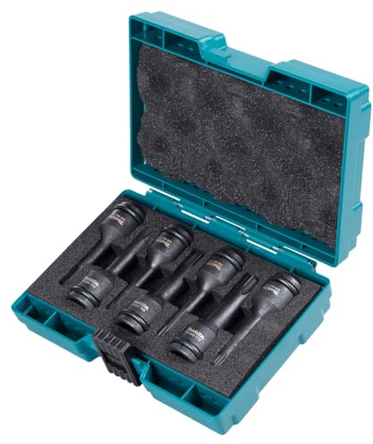 Makita Schlagschrauber-Stecknuss Set, 7-teilig, Schwarz, mit Aufbewahrungskoffer