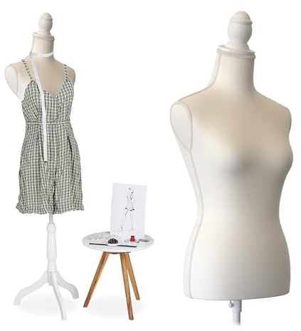Relaxdays Manichino da sarta, Femminile, Taglia 36/38, Regolabile in Altezza 160–175 cm